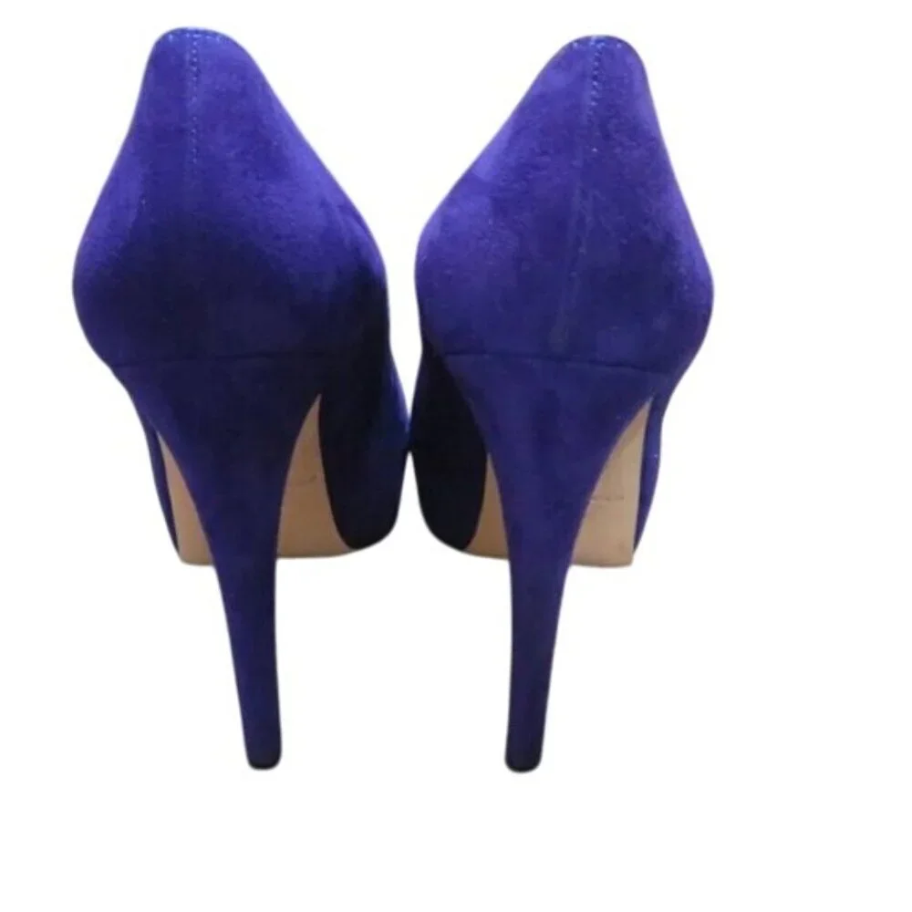 BRIAN ATWOOD B Savita Purple Suede Leather Platform Pumps Heels Stilettos sz 7